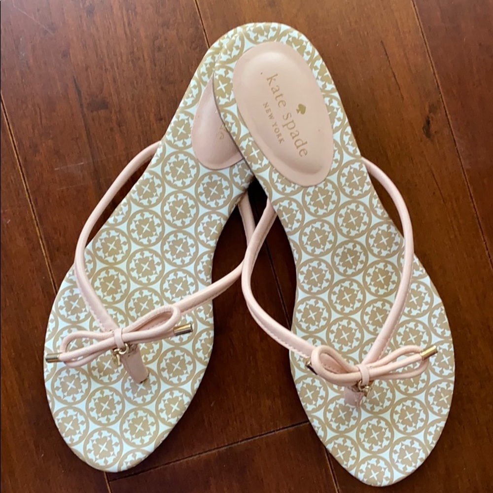 Kate Spade Flat Sandals Beige/Pink/White Size 9.5